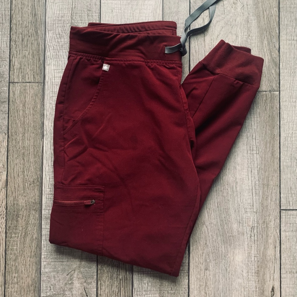 Figs Burgundy Medium Zamora Jogger Pants
